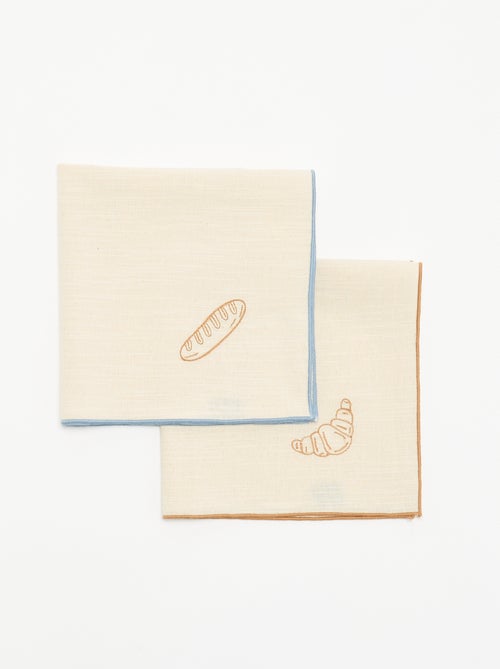 Pack de 2 servilletas de mesa bordadas - Kiabi Pack de 2 servilletas de mesa bordadas - Kiabi