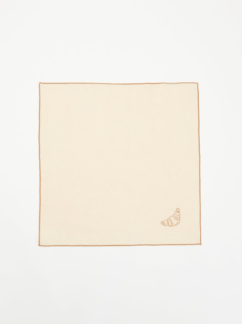 Pack de 2 servilletas de mesa bordadas Beige - Kiabi