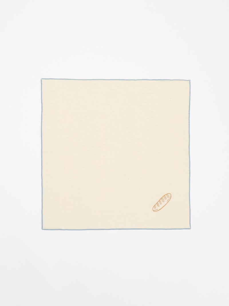 Pack de 2 servilletas de mesa bordadas Beige - Kiabi