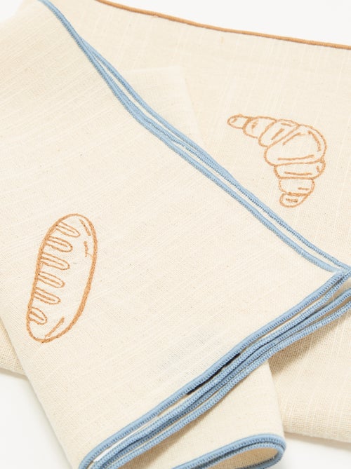 Pack de 2 servilletas de mesa bordadas - Kiabi Pack de 2 servilletas de mesa bordadas - Kiabi
