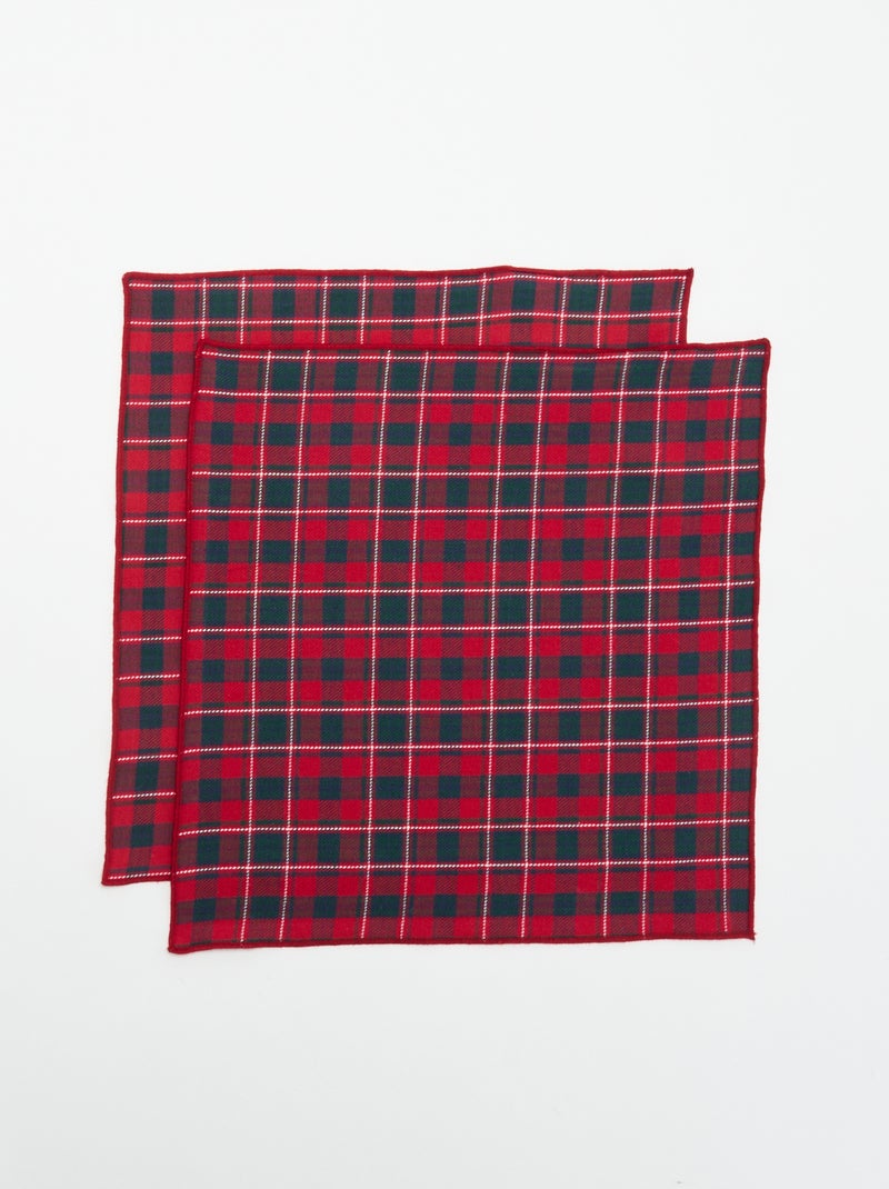 Pack de 2 servilletas de mesa estampadas - KIABI Home Rojo - Kiabi