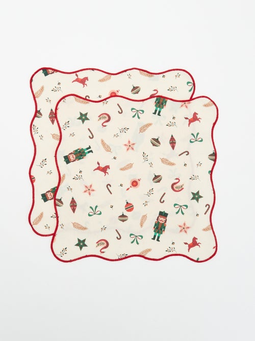 Pack de 2 servilletas de mesa estampadas 'Navidad' - KIABI Home - Kiabi
