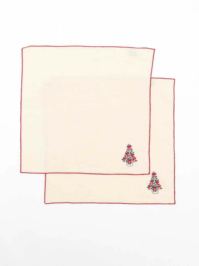 Pack de 2 servilletas de mesa 'Navidad' Crudo - Kiabi