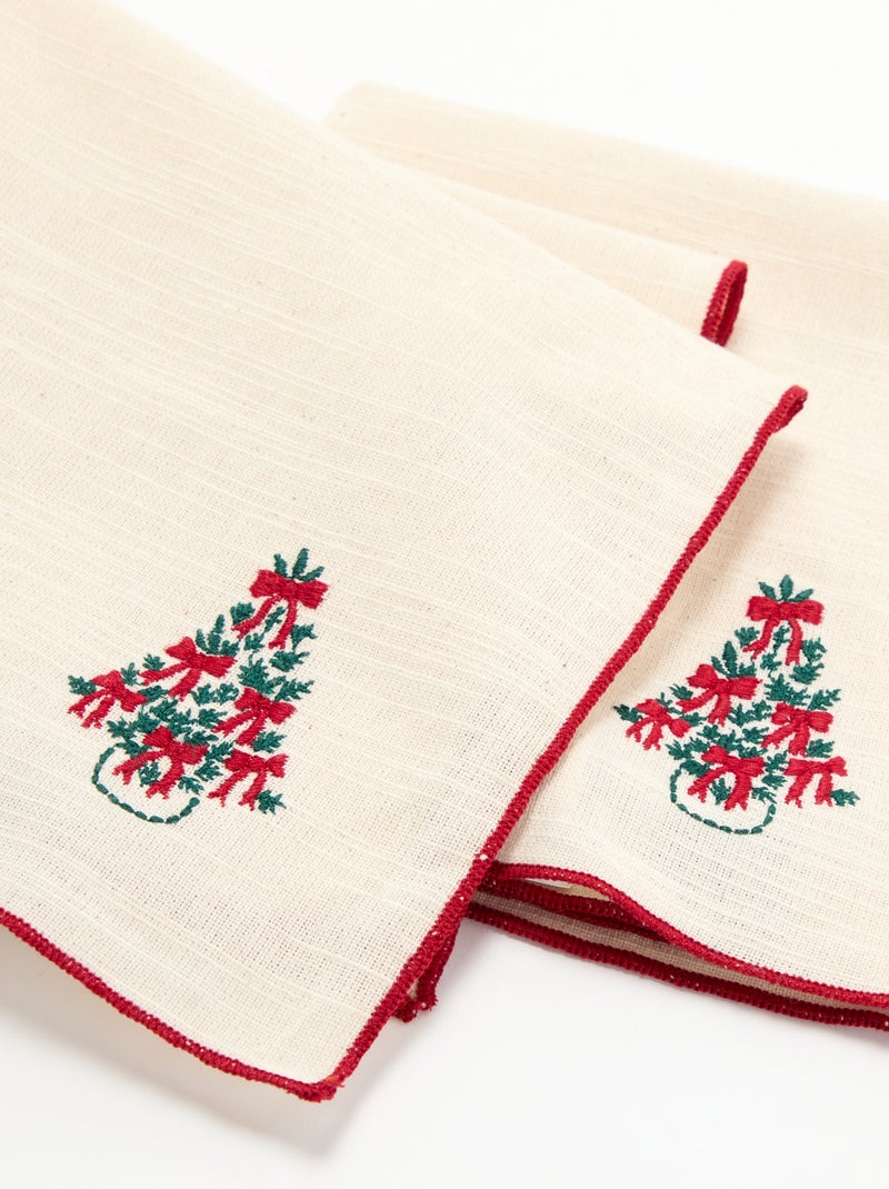 Pack de 2 servilletas de mesa 'Navidad' Crudo - Kiabi