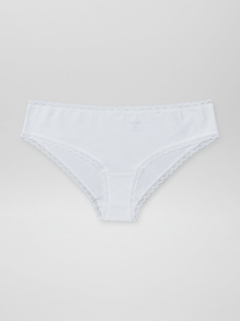 Pack de 2 shorties de algodón blanco - Kiabi