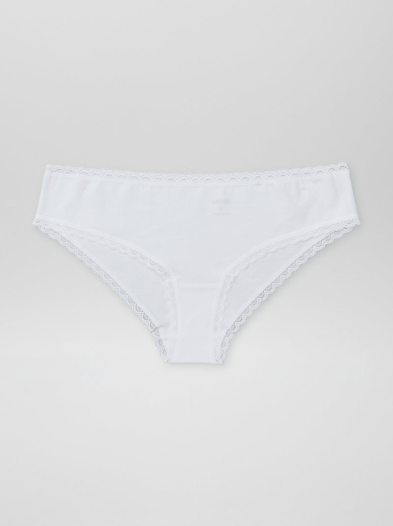 Pack de 2 shorties de algodón blanco - Kiabi