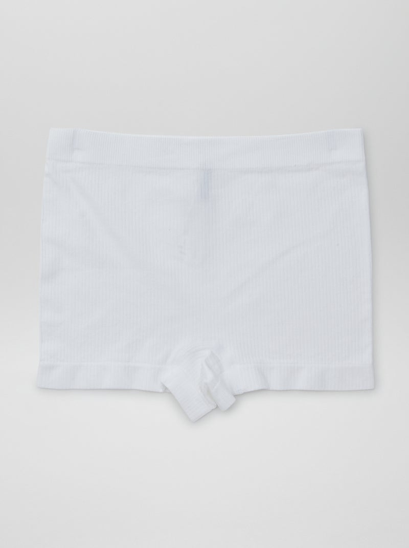 Pack de 2 shorties de punto acanalado Blanco - Kiabi