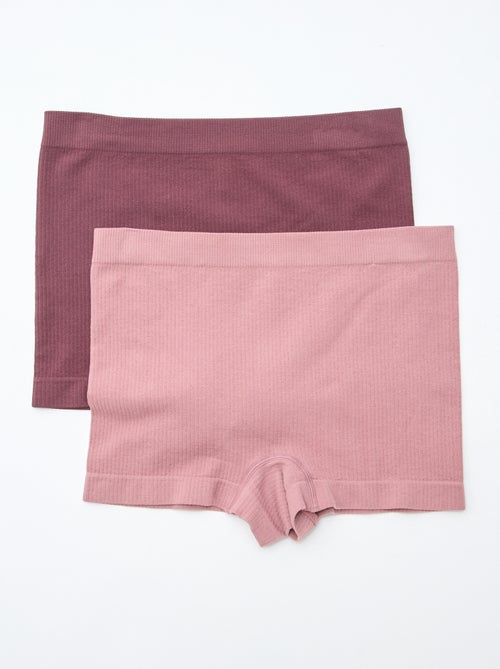 Pack de 2 shorties de punto acanalado - Kiabi