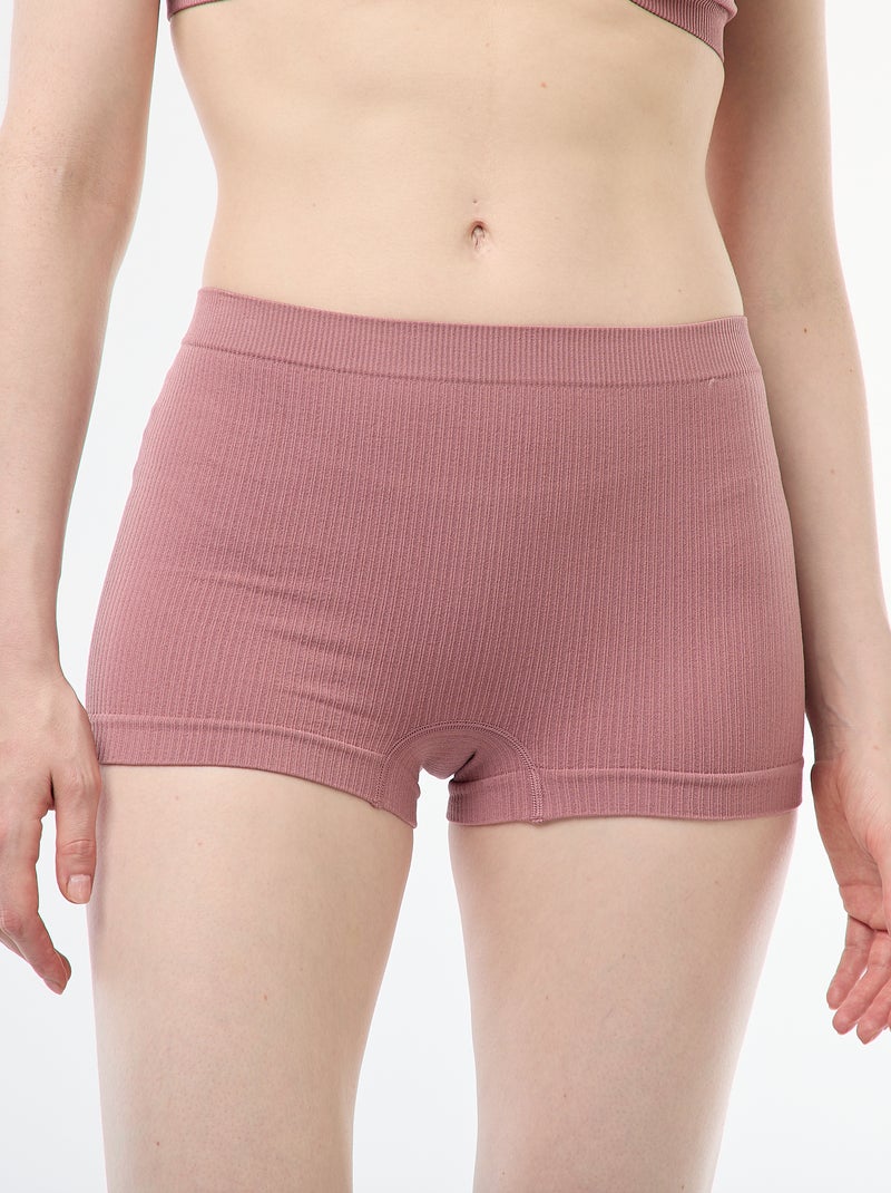 Pack de 2 shorties de punto acanalado Rosa - Kiabi