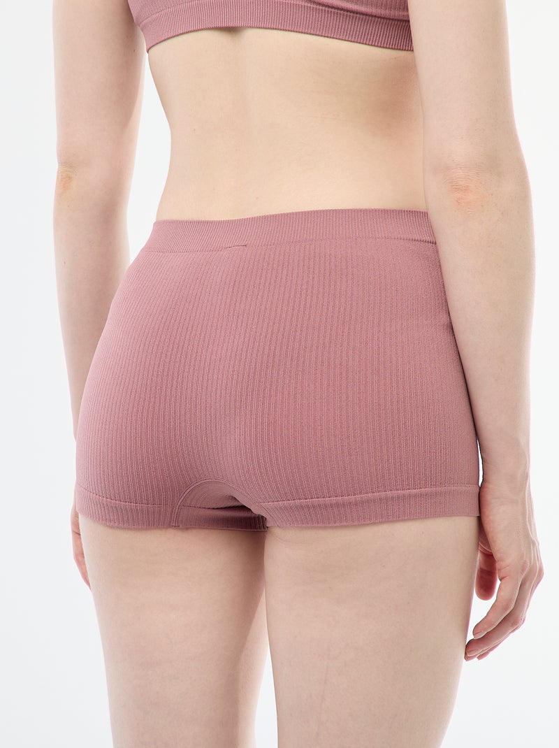 Pack de 2 shorties de punto acanalado Rosa - Kiabi