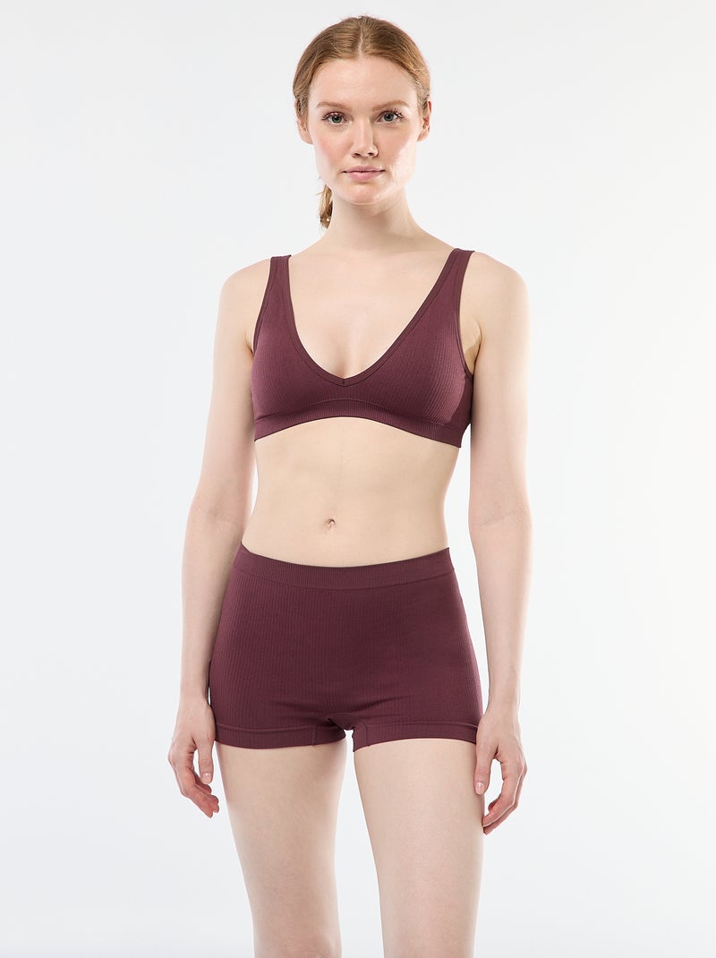 Pack de 2 shorties de punto acanalado Rosa - Kiabi