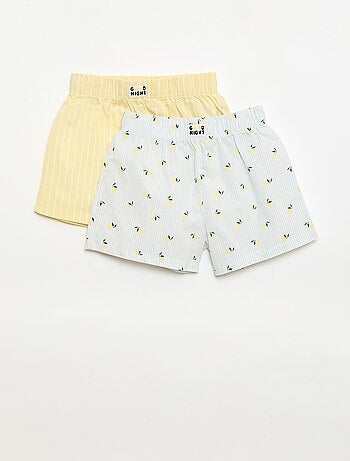 Conjunto de 2 shorts de noche de popelín de algodón