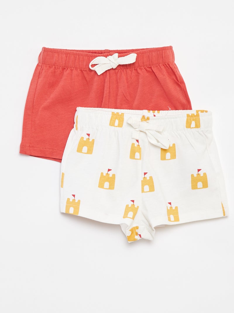 Pack de 2 shorts de punto - 2 piezas Blanco - Kiabi
