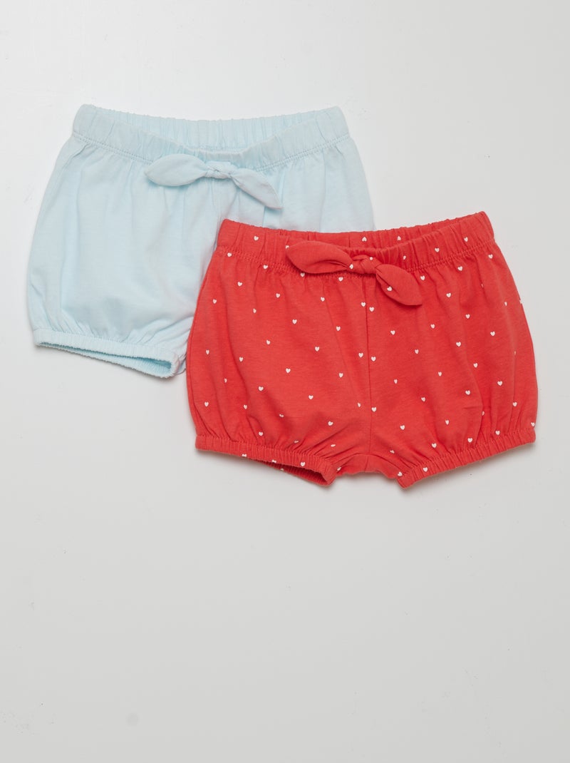 Pack de 2 shorts de punto ROJO - Kiabi