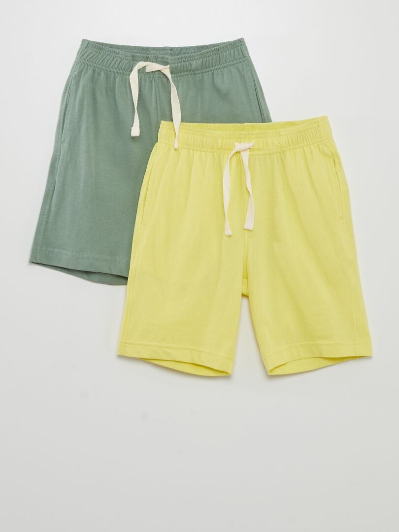 Pack de 2 shorts lisos AMARILLO - Kiabi