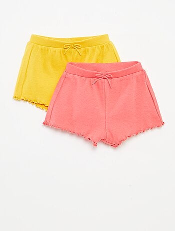 Pack de 2 shorts lisos de punto de canalé