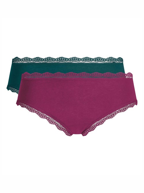Pack de 2 shortys con bordes de encaje - Kiabi