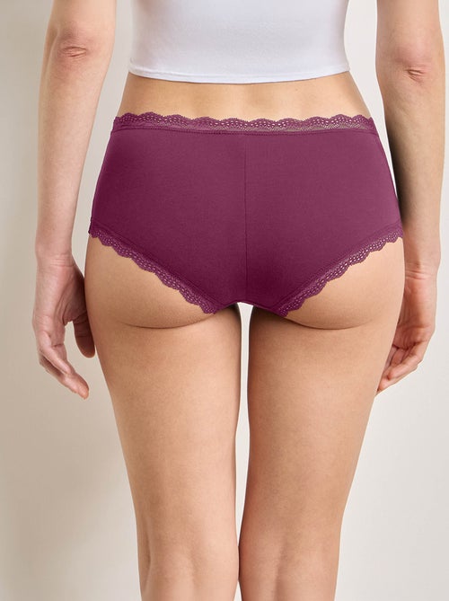 Pack de 2 shortys con bordes de encaje - Kiabi