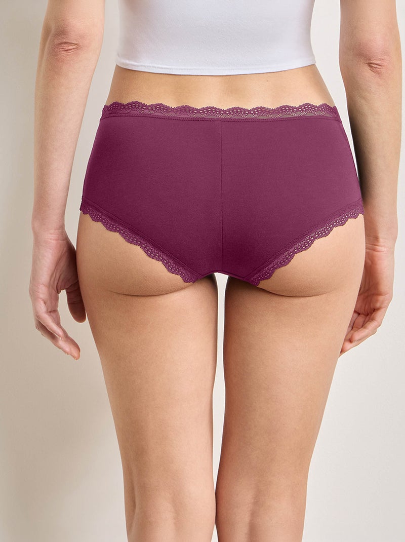 Pack de 2 shortys con bordes de encaje Rosa - Kiabi