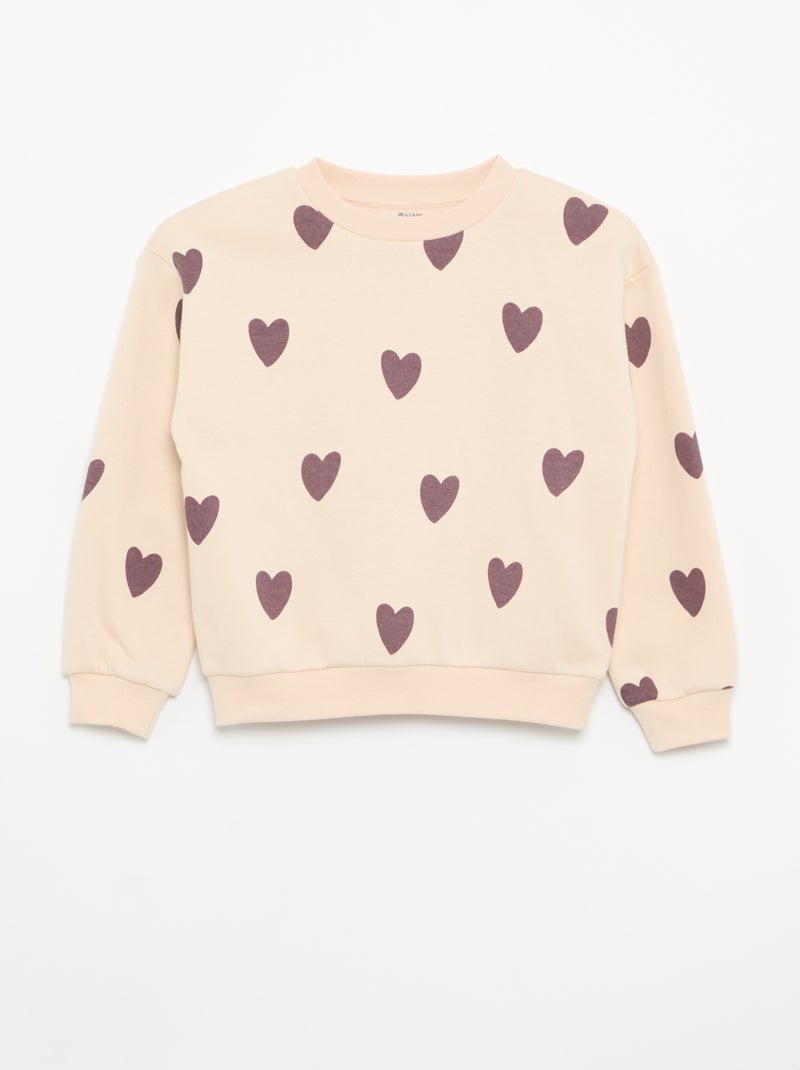 Pack de 2 sudaderas: 1 lisa y 1 con estampado integral Beige - Kiabi