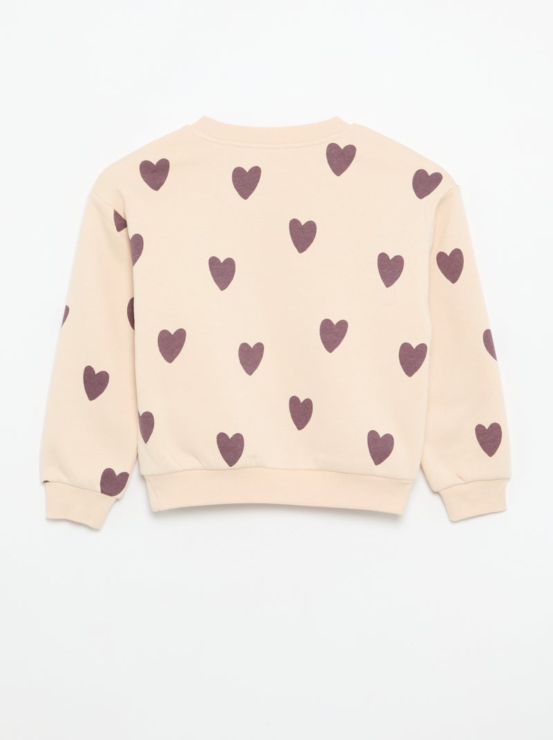Pack de 2 sudaderas: 1 lisa y 1 con estampado integral Beige - Kiabi