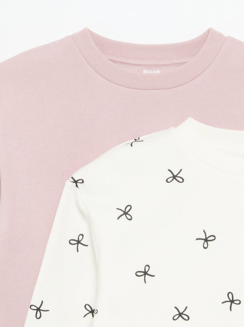 Pack de 2 sudaderas: 1 lisa y 1 con estampado integral Blanco - Kiabi