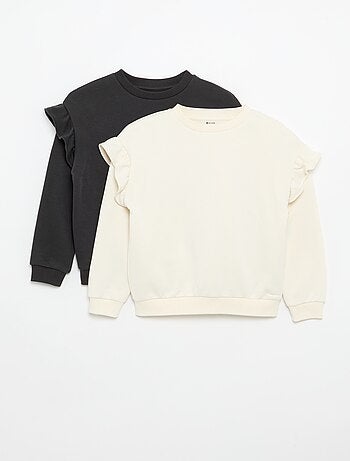 Pack de 2 sudaderas con volantes en los hombros