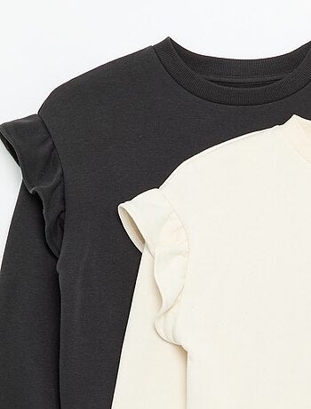 Pack de 2 sudaderas con volantes en los hombros