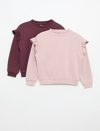 Pack de 2 sudaderas con volantes en los hombros