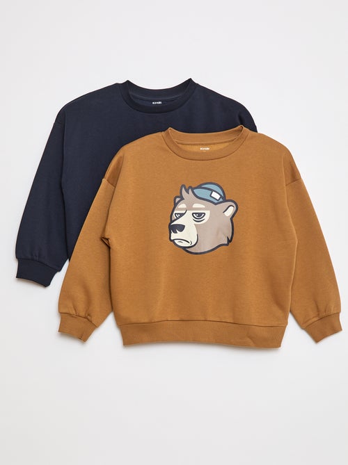 Pack de 2 sudaderas de chándal con cuello redondo - Kiabi