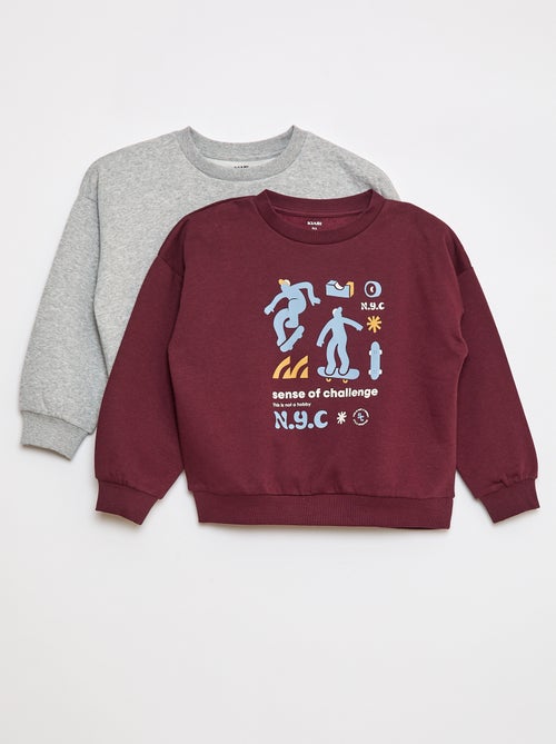 Pack de 2 sudaderas de chándal con cuello redondo - Kiabi