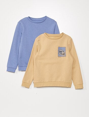 Pack de 2 sudaderas de chándal con estampado - Kiabi