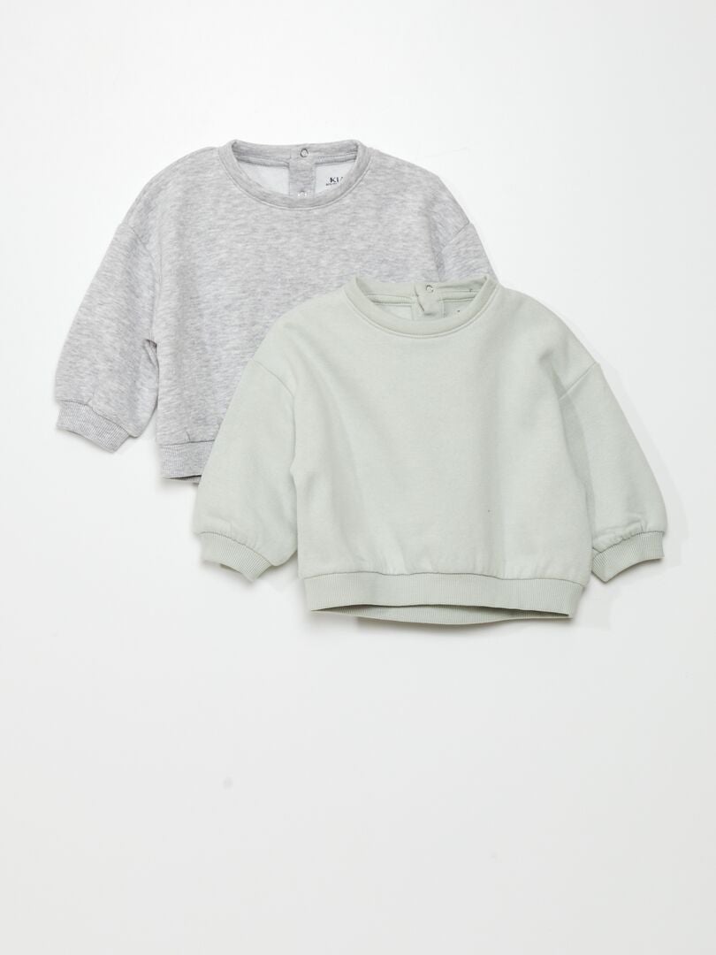 Pack de 2 sudaderas de chándal GRIS - Kiabi
