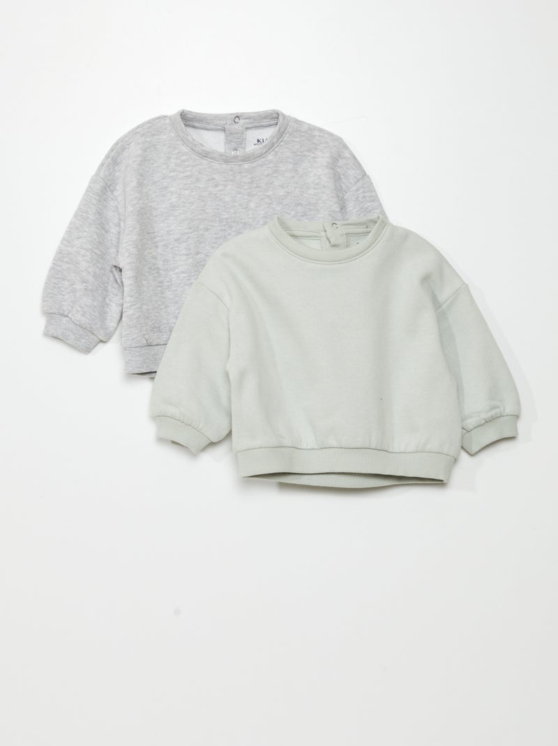 Pack de 2 sudaderas de chándal GRIS - Kiabi