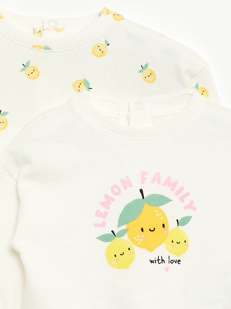 Pack de 2 sudaderas de felpa ligera (felpa) - 2 piezas Blanco - Kiabi