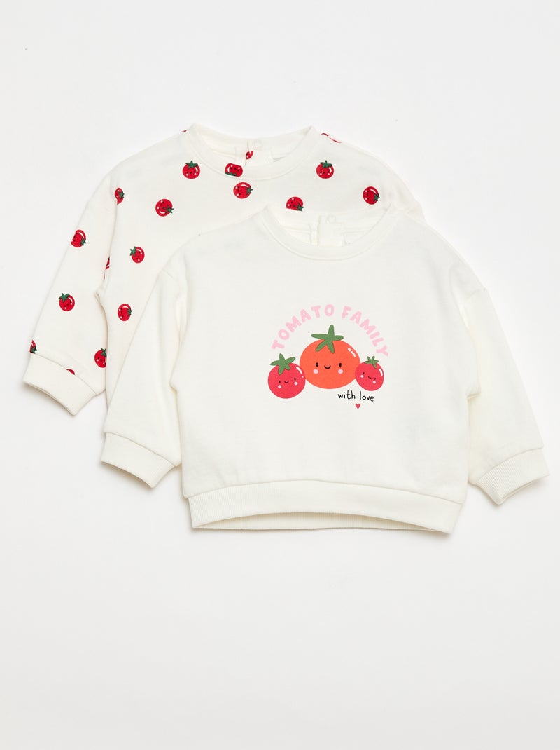 Pack de 2 sudaderas de felpa ligera (felpa) - 2 piezas Blanco - Kiabi