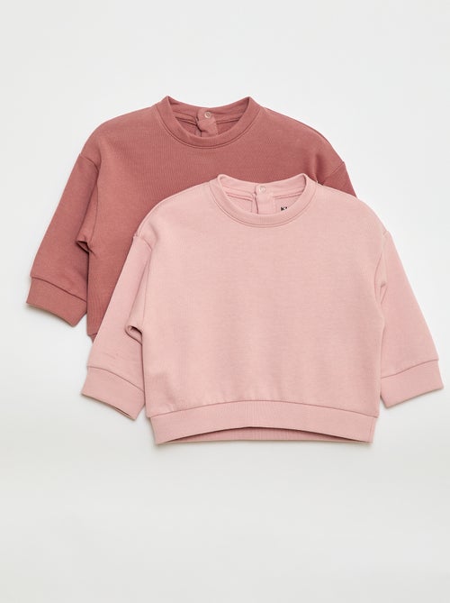 Pack de 2 sudaderas en tejido felpa - Kiabi