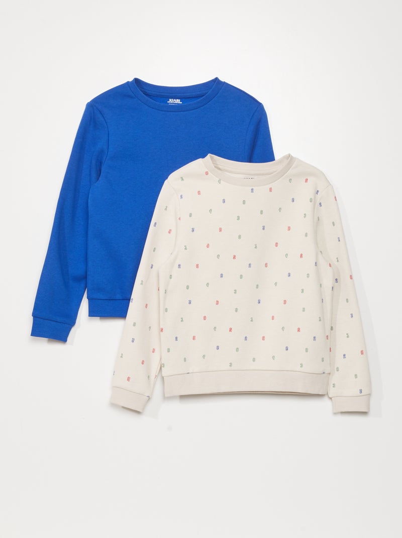 Pack de 2 sudaderas estampadas BEIGE - Kiabi