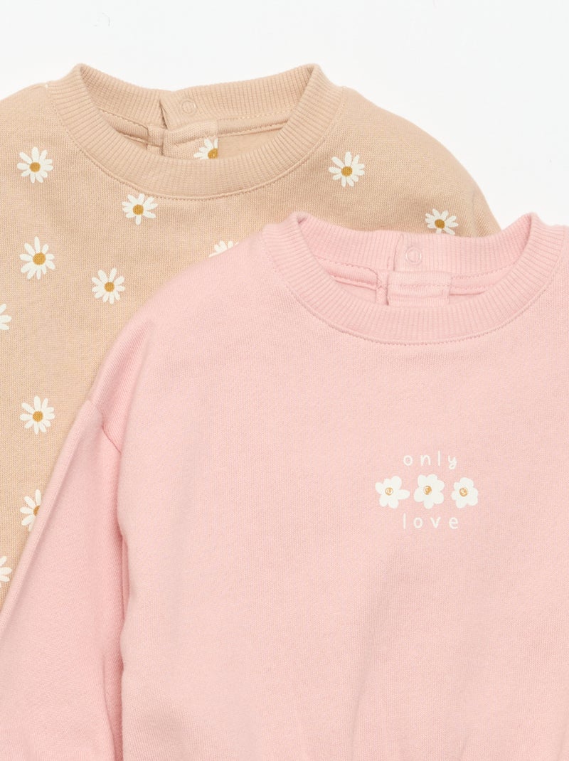 Pack de 2 sudaderas estampadas Beige - Kiabi