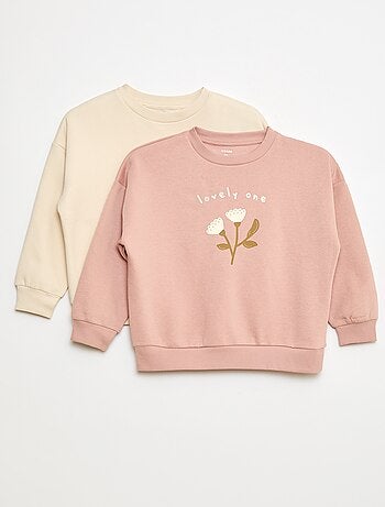 pack de 2 sudaderas estampadas de algodón