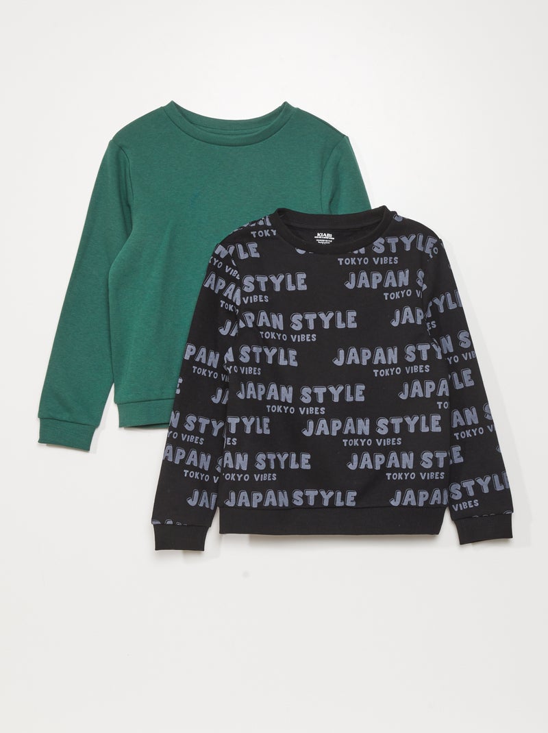 Pack de 2 sudaderas estampadas NEGRO - Kiabi
