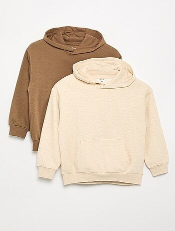 Pack de 2 sudaderas lisas con capucha