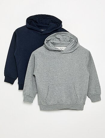 Pack de 2 sudaderas lisas con capucha