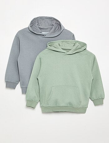 Pack de 2 sudaderas lisas con capucha