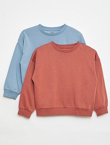 Pack de 2 sudaderas lisas de felpa