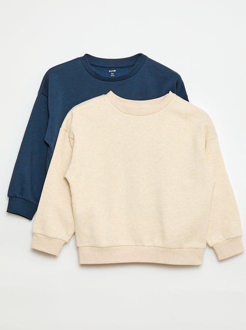 Pack de 2 sudaderas lisas de chándal - Kiabi