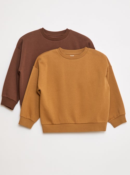 Pack de 2 sudaderas lisas de chándal - Kiabi