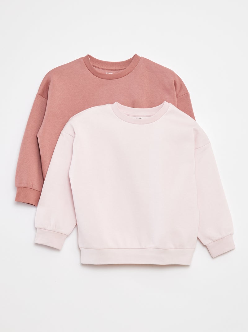 Pack de 2 sudaderas lisas de chándal Rosa - Kiabi