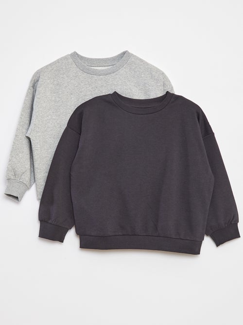 Pack de 2 sudaderas lisas de felpa - Kiabi