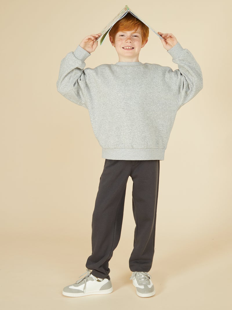 Pack de 2 sudaderas lisas de felpa Gris - Kiabi